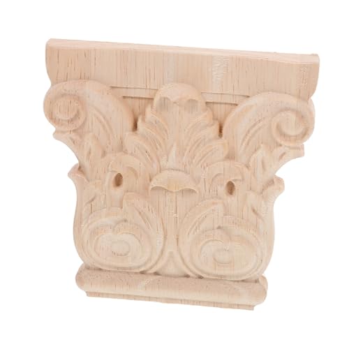 SHINEOFI Europäischer Holzgeschnitzter Corbel Unlackiert Robuster Möbelapplikation Dekorativer Eckstütze Für Schrank Und Wanddekor von SHINEOFI