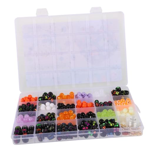 SHINEOFI Fächer Acryl Halloween Schmuck Bastelset Teiliges DIY Armband Zubehör mit Halloween Legierungsanhängern Kürbis und Katzenmotiven für Kreative Schmuckherstellung und Accessoires von SHINEOFI