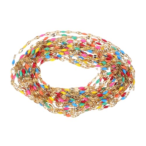 SHINEOFI Farbige Emaille Perlenkette Schmuckkette mit Goldener Elektroplattierung für DIY Halsketten Armbänder Fußkettchen Schmuckherstellung für Partys und Alltag SHINEOFI Farbige Emaille Perlenkette Schmuckkette mit Goldener Elektroplattierung für DIY Halsketten Armbänder Fußkettchen Schmuckherstellung für Partys und Alltag von SHINEOFI
