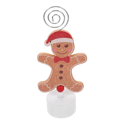 SHINEOFI Gingerbread Man Tischkartenhalter für Weihnachtsfeiern Multifunktioneller Memo Clip für Fotos Grußkarten und Tischdeko Robuster Tischkartenständer für Hochzeiten und von SHINEOFI
