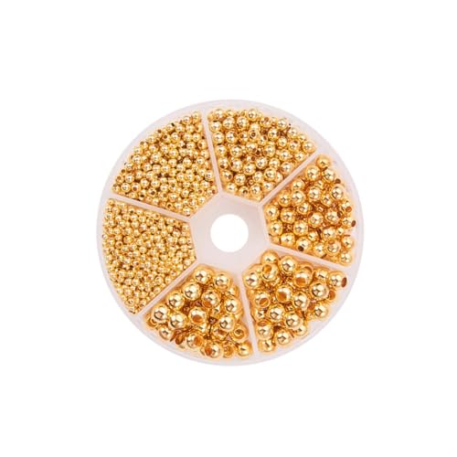 SHINEOFI Glänzende Metallperlen mit Kleinen Spacer Charms für Schmuckherstellung Aufbewahrungsbox für DIY Armband Halskette Anhänger Zubehör von SHINEOFI