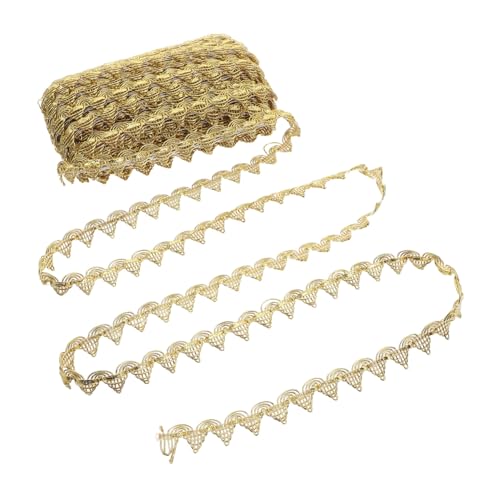 SHINEOFI Goldene Spitzenspitze Brautschmuck Stickerei Blumenspitzenbesatz Zierband nähen goldfarbener Bastelbesatz Einfassung Spitze Zierleiste annähen Polyester-Spitzenbesatz Polyestergarn SHINEOFI Goldene Spitzenspitze Brautschmuck Stickerei Blumenspitzenbesatz Zierband nähen goldfarbener Bastelbesatz Einfassung Spitze Zierleiste annähen Polyester-Spitzenbesatz Polyestergarn von SHINEOFI