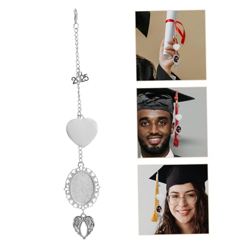 SHINEOFI Graduation Cap Photo Charm Klassenzubehör Langlebiger Antiker Legierungsrahmen mit Fotoeinsatz Vielseitiger Erinnerungsschmuck für Abschlussfeier Vielseitiger Anhänger für Kappe von SHINEOFI