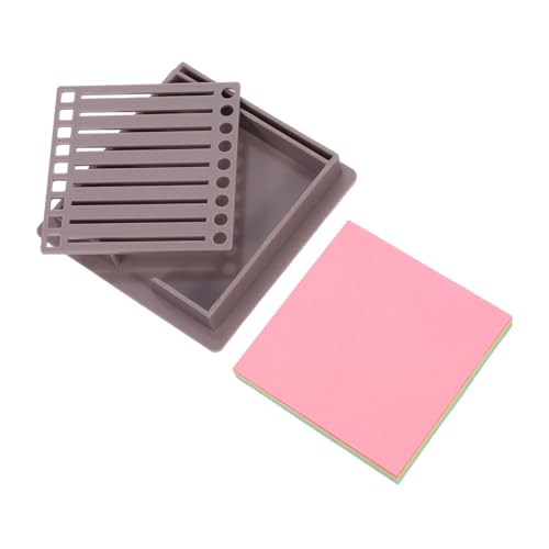 SHINEOFI Haftnotizhalter mit Schablone Praktische Organizer Box für Büro und Schule Geeignet für Selbstklebende Notizzettel aus Material Gefertigt für Organisieren von Notizen und Gedanken von SHINEOFI