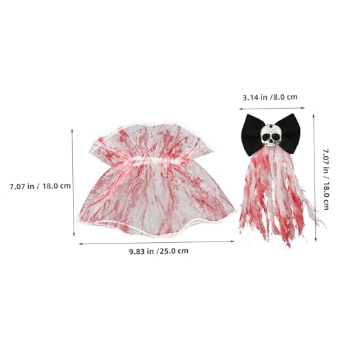 SHINEOFI Halloween -Kopfschmuck Spooky Haarclip für Halloween Zombie-Cosplay-Zubehör -Partyzubehör Karnevalskopfschmuck Spooky Handgelenkshop blutige Dekoration Polyester von SHINEOFI