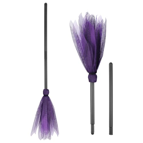 SHINEOFI Halloween-hexenbesen, 2er-pack Netz-kostüm-requisiten, 35,4 Zoll Dekorativer Besen für Kinder-cosplay, Maskenparty, Halloween-verkleidung SHINEOFI Halloween-hexenbesen, 2er-pack Netz-kostüm-requisiten, 35,4 Zoll Dekorativer Besen für Kinder-cosplay, Maskenparty, Halloween-verkleidung von SHINEOFI