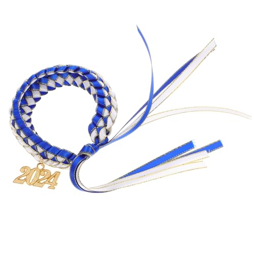 SHINEOFI Handgefertigtes Geflochtenes Damenarmband mit Charm Handgewebtes Abschlussgeschenk Armband für Frauen Weiß Blaues Seilband Butterfly Knot Stilvolles Schmuckaccessoire für College von SHINEOFI