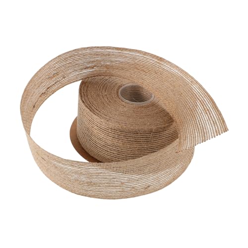 SHINEOFI Hanfseilband Juteband Sackleinenband Sackleinenbänder Hanfseil weben Blumenseil Hanffaden basteln verpackungsband rustikale Bänder Jute -Band Netzband-Sackleinen Jute Swine Beige von SHINEOFI