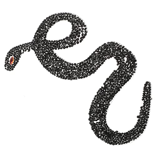 SHINEOFI Heiße Diamantaufkleber Der Schlange Schlangen-patch Sticken Flicken Nähen Schlangenapplikation Aus Strass Halloween Reparatur Gestickter Pailletten-patch Flecken Jacken Black Harz von SHINEOFI