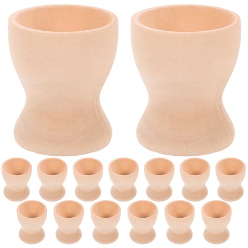 SHINEOFI Hölzerne Eierbecher 15 Stück Holz Eierhalter Unvollendete Holz Egg Ständer Ostereibecher Für Ostern DIY -Vorräte von SHINEOFI