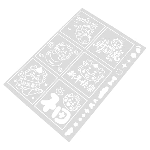 SHINEOFI Inkjet-vorlage „jahr Des Drachen“. Sprühen Neujahrsvorlage Kunst Schablonen Wiederverwendbare Schablonen Vorlage Zum Malen Von Handwerk Malschablonen Malvorlagen Weiß Das Haustier von SHINEOFI