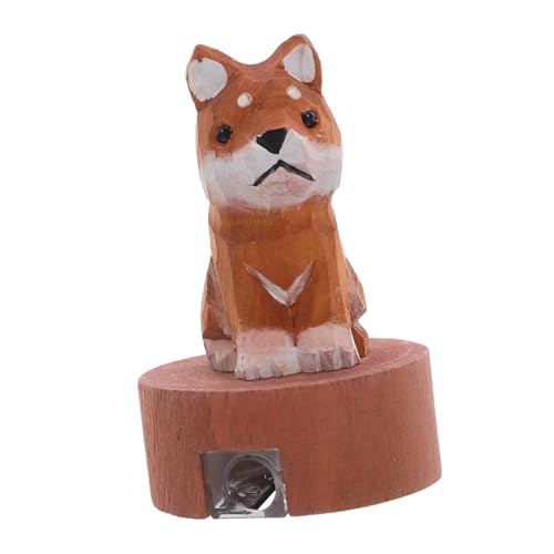 SHINEOFI Kawaii Holz Anspitzer Shiba Inu Design Manueller Tragbarer Bleistiftspitzer Süßes Tier-motiv Multifunktionales Schul Büroaccessoire Dekorativer Schreibtisch Organizer für von SHINEOFI