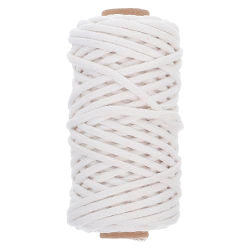 SHINEOFI Kernkapseliger Baumwollseil Makramee-Schnur aus Baumwolle geflochtene Makramee-Schnur Baumwollkernseil Geschenkverpackungsschnur geflochtenes Baumwollseilschnur Bastelschnur Beige von SHINEOFI