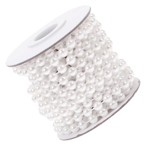 SHINEOFI Künstliche Perlengirlande Rolle Weiße Perlen Bastelschnur für DIY Schmuckketten Armbänder Hochzeits Weihnachtsdeko Vielseitige Perlenkette zum Basteln SHINEOFI Künstliche Perlengirlande Rolle Weiße Perlen Bastelschnur für DIY Schmuckketten Armbänder Hochzeits Weihnachtsdeko Vielseitige Perlenkette zum Basteln von SHINEOFI