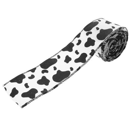 SHINEOFI Kuhmusterband Rustikales Tierdruck Geschenkband für DIY Basteln Dekoratives Schleifenband mit Ländlichem Vielseitig für Verpackungen und Partydekoration von SHINEOFI