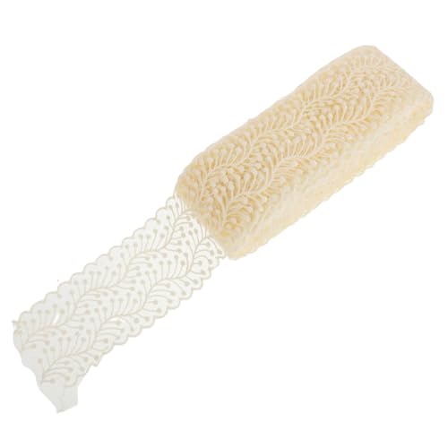 SHINEOFI Milchseiden Stickerei Spitzenband für Diy Haarschmuck Applikation für Hochzeiten Partys und Kleidung Beige Yards Vielseitig Weich Einfach zu Gestalten von SHINEOFI