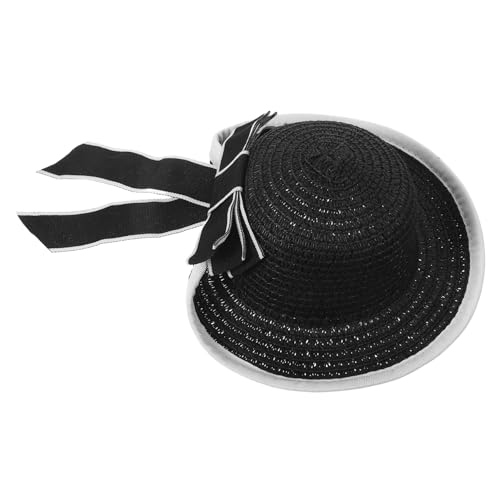 SHINEOFI Miniatur-Strohhut Zum Basteln Kleiner Kostümhut Für Puppen Winziger Zum Dekorieren Miniatur-puppenhut Mit Spitzenbanddetail Als DIY-Requisite Und Ornament Für Puppensammlungen von SHINEOFI