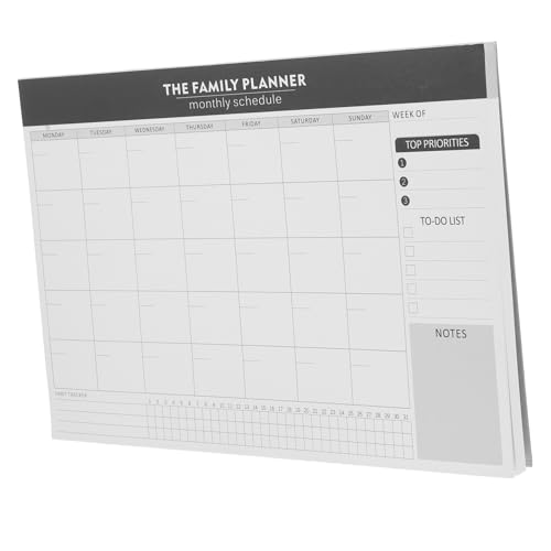 SHINEOFI Monatsplan-notizblock Monatsplaner Für Studenten Checkliste Aufgabe Monatlich Wöchentlich Tracker Großer Monatsplaner Täglicher Planungsrestrang Täglicher Planer Papier Schwarz von SHINEOFI