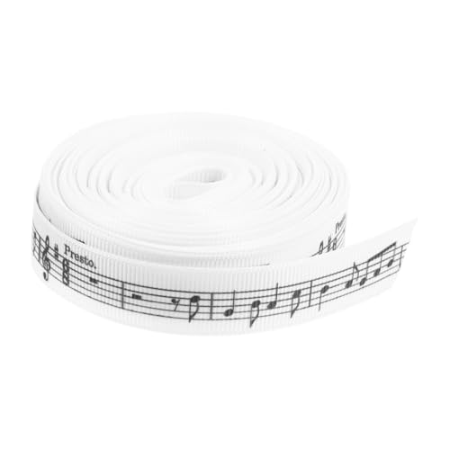 SHINEOFI Musiknoten Geschenkband Polyester Breit Rolle Bedrucktes Satinband Langlebig Vielseitig für Geschenkverpackung Diy Dekoration Blumensträuße Festliche Anlässe von SHINEOFI