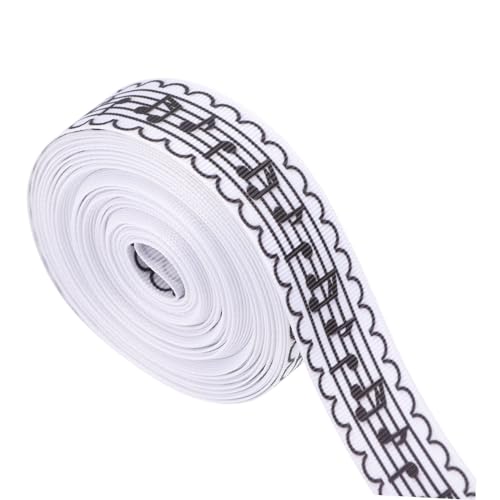 SHINEOFI Musiknoten Geschenkband Schleifenband mit Musikelementen für Diy Basteln Haarschleifen Party Dekoration Verpackung Musiker von SHINEOFI