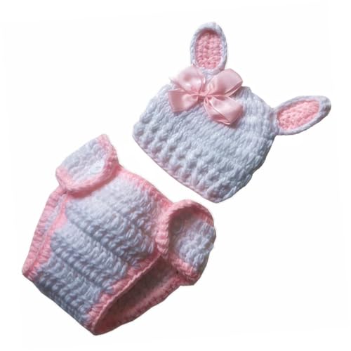 SHINEOFI Neugeborenen Foto Kostüm Handgestrickter Hase mit Zufälligem Schleifen Accessoire für Babyfotos für Ostern und Babypartys Hochwertiges Baumwollgarn und Langlebig SHINEOFI Neugeborenen Foto Kostüm Handgestrickter Hase mit Zufälligem Schleifen Accessoire für Babyfotos für Ostern und Babypartys Hochwertiges Baumwollgarn und Langlebig von SHINEOFI