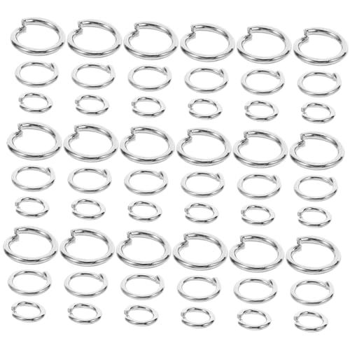 SHINEOFI Öffnungsanschlussring Armband Biegeringe Ohrring -Anschlüsse Schmuckringe Schlüsselanhänger Biegeringe Sprungringe Reifen für die Schmuckherstellung Ringe zum Basteln Metall Silber von SHINEOFI