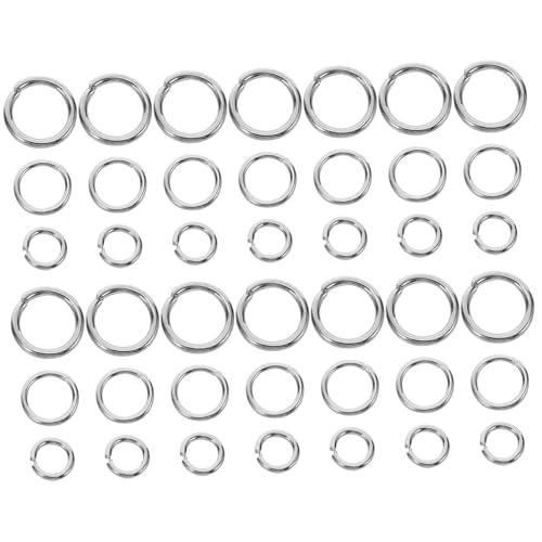 SHINEOFI Öffnungsanschlussring Sprungringe Hängende Ringe Verbindungsringe Zubehör Zur Schmuckherstellung Schmuckzubehör Offene Schmuckringe Schlüsselanhänger Biegeringe Metall Silber von SHINEOFI