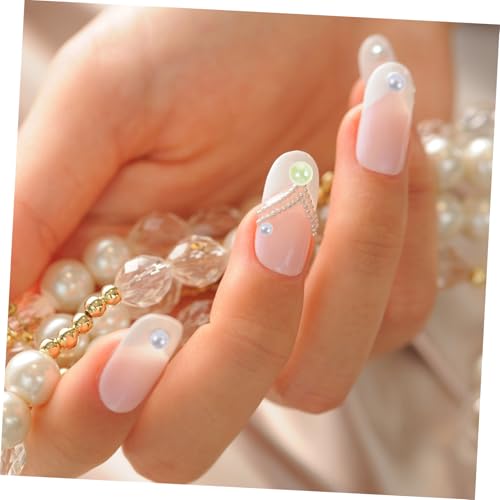 SHINEOFI Packung Flache Halbperlen Imitatperlen Abs Perlen zum Aufkleben für DIY Nagelkunst Schmuckherstellung Handyhüllen Basteln Zubehör von SHINEOFI