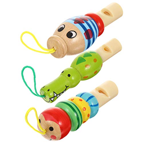 SHINEOFI Pfeifenspielzeug 3 Stück Tierpfeifen Aus Holz Für Kinder Musikinstrument Aus Holz Lernspielzeug Für Partygeschenke (Zufälliger Stil) von SHINEOFI