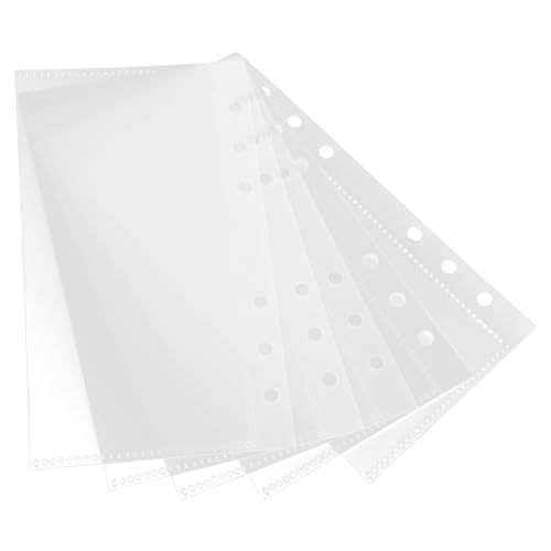 SHINEOFI Poly-Ordner A-6 Bindertaschen: 5 Stück, 6 Löcher, transparente Geldumschläge, Reißverschluss, lose Blätter, Geldordner, Organizer-Taschen für Dokumente, 6-Ring-Budget-Binder von SHINEOFI