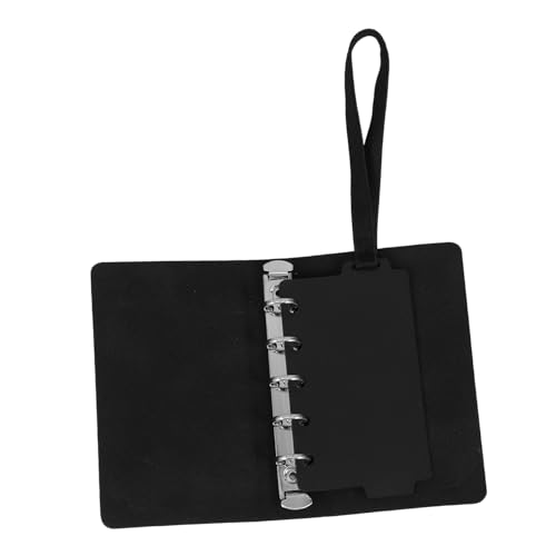 SHINEOFI Pu-leder Ringbuchhülle Praktisch Schützend Organizer für Loseblatt Notizbuch Planer Tragbar Elegant Schwarz für Büro Schule Reisen von SHINEOFI