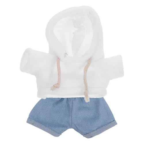 SHINEOFI Puppen-Kapuzenpullover Und Jeans-Outfit, Wiederverwendbare Plüschbär-Kleidung, Lässige Puppenkleidung für 8-Zoll-mini-plüschtiere, Stofftierkostüm SHINEOFI Puppen-Kapuzenpullover Und Jeans-Outfit, Wiederverwendbare Plüschbär-Kleidung, Lässige Puppenkleidung für 8-Zoll-mini-plüschtiere, Stofftierkostüm von SHINEOFI
