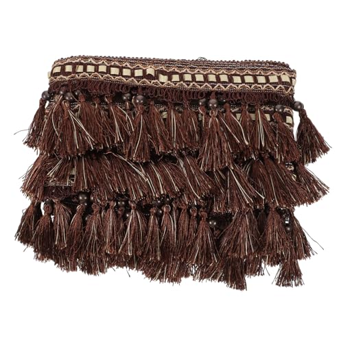 SHINEOFI Quaste hängende Quastenspitze trimmen für DIY Vorhang dekorative Gardinenleiste DIY Dekoration nähen home decor home dekoration Fransen nähen Quastenrand Polyester Coffee von SHINEOFI