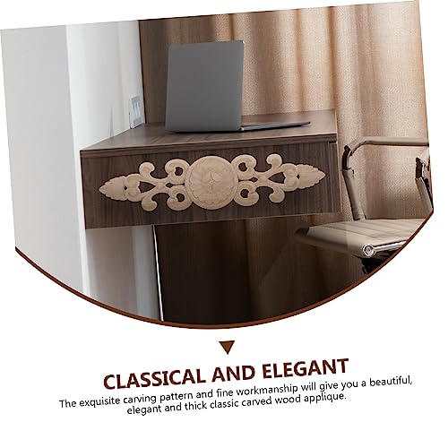 SHINEOFI Retro Holzornament Geschnitzte Möbelapplikation Europäischer Stil Möbelverzierung für Wohnzimmer und Schrank Vintage Deko Wohnzimmertisch von SHINEOFI