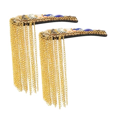 SHINEOFI Retro Metall Schulterepauletten mit Quasten Langlebige Verzierte Schulterabzeichen Vielseitig für Kostüme Anzüge und Bühnenauftritte Einfache Befestigung Goldfarbene Captain-style SHINEOFI Retro Metall Schulterepauletten mit Quasten Langlebige Verzierte Schulterabzeichen Vielseitig für Kostüme Anzüge und Bühnenauftritte Einfache Befestigung Goldfarbene Captain-style von SHINEOFI