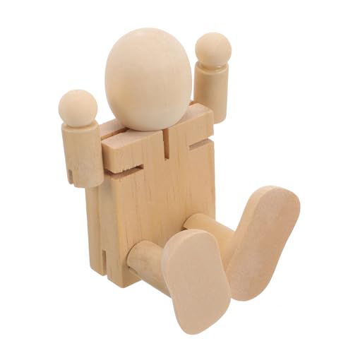 SHINEOFI Roboter aus Holz Roboter für Erwachsene unvollendet bastelzeug handwerkskunst Holzdekoration playmobilhauser Bastelroboter Holzroboter selber Bauen Holzroboter basteln hölzern von SHINEOFI