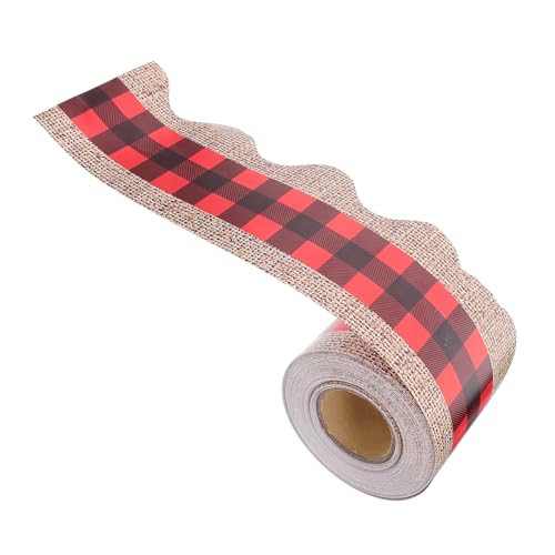 SHINEOFI Rote und Schwarze Buffalo Plaid Border Trim Dekorative Gezackte Kante Leichte Anbringung für Pinnwand Tafel und Poster Auffällige Klassische Karomuster für Klassenzimmer und von SHINEOFI