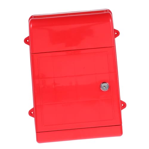 SHINEOFI Roter Kunststoff Briefkasten Sicherer Wandbriefkasten Kunststoff Abschließbarer Briefkasten Hausbriefkasten Mit Schloss von SHINEOFI