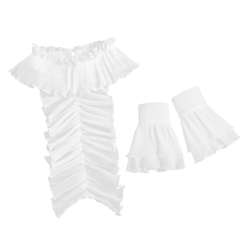 SHINEOFI Rüschen Kragen und Handgelenk Manschetten Set Elegantes Kostümzubehör für Partys und Hochzeiten Vintage Ruff Tüll mit Feinen Details für Damen und Herren SHINEOFI Rüschen Kragen und Handgelenk Manschetten Set Elegantes Kostümzubehör für Partys und Hochzeiten Vintage Ruff Tüll mit Feinen Details für Damen und Herren von SHINEOFI