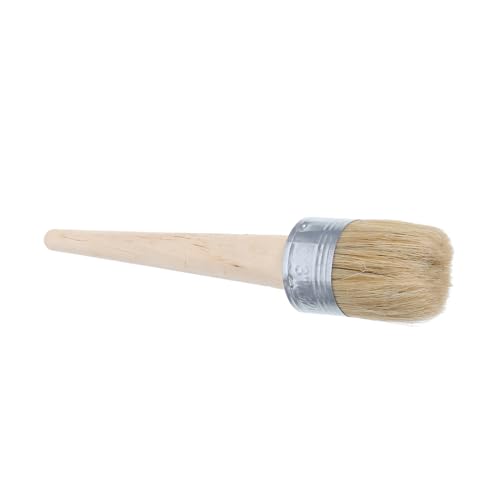 SHINEOFI Runder Pinsel für Möbelwachs und Farben Ergonomischer Pinsel mit Natürlichen Borsten für Präzise Anwendung an Schwer Erreichbaren Stellen für Antiquitäten und Vintage Möbel von SHINEOFI