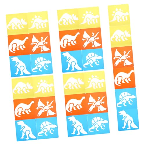 SHINEOFI Sätze Dinosaurier-zeichnungsvorlage Kinderschablonen Aus Kunststoff Dinosaurier-vorlage Malvorlage Wiederverwendbare Dinosaurier-schablone Tierschablonen Schablonen Pp von SHINEOFI
