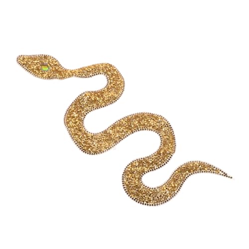 SHINEOFI Schlangenförmiger Stoffaufnäher mit Strasssteinen Schlangenförmiger Strass-Aufnäher Strass-Applikation für Kleidung Stickereiflecken geformt Punk Aufnäher für Kleidung DIY liefert von SHINEOFI
