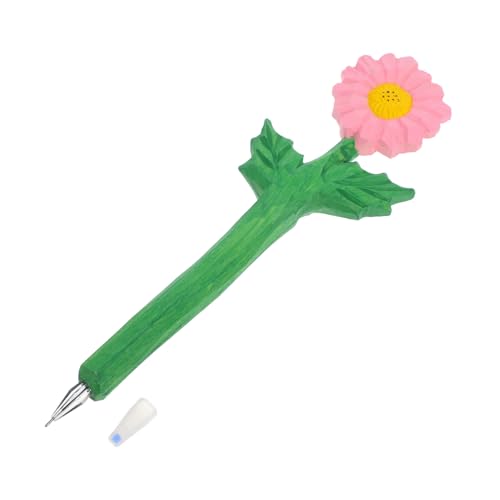 SHINEOFI Schöner Sonnenblumen Kugelschreiber aus Holz für Frauen Eleganter Schreibstift mit Glattem Dekorativer Stift für Büro und Zuhause Handgefertigte Gravur von SHINEOFI
