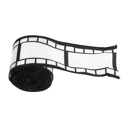 SHINEOFI Schwarz-weißes Filmstreifenband Breit Vintage Movie Reel Design für DIY Basteln Geschenkverpackung Partydekoration und Blumenarrangements von SHINEOFI