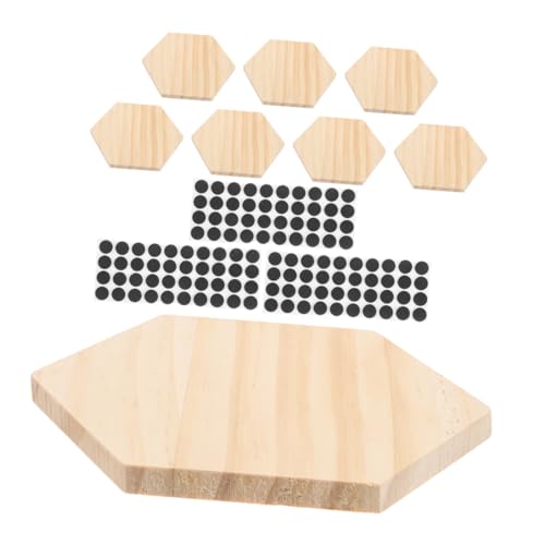 SHINEOFI Sechseckige Holzmatte mit Antirutschpads für DIY Projekte Rustikale Tischuntersetzer für Kaffee und Esszimmerdekoration von SHINEOFI