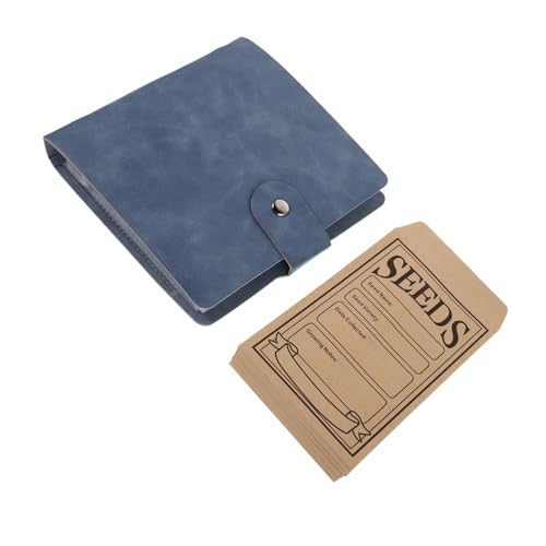 SHINEOFI Seed Storage Album Albumkartenärmel Organisatoren Der Saatgutlagerung Organisator Für Gartensamen Himmelblau Pu-leder von SHINEOFI