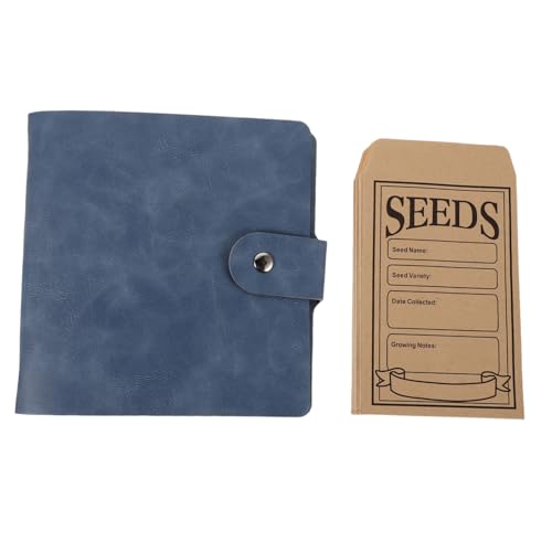 SHINEOFI Seed Storage Album Organisator für Gartensamen Albumkartenärmel Organisatoren der Saatgutlagerung PU-Leder Himmelblau von SHINEOFI