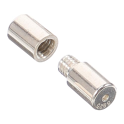 SHINEOFI Silber Schraubverschluss für Schmuck DIY Perlenverschluss Rund Langlebig Geeignet für Halsketten Armbänder Anhänger Zubehör von SHINEOFI