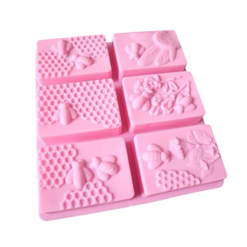 SHINEOFI Silikon Backform Honigwabenform für Kuchen Seifen Eiswürfel Antihaft Bpa frei Spülmaschinengeeignet Langlebig Multifunktional für DIY Backen und Gießen Zufällige Zufällige Farbe von SHINEOFI
