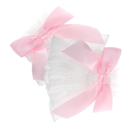 SHINEOFI Spitzenarmstulpen mit Schleifen Abnehmbare Fingerlose Manschetten für Nagelfotografie Rüschen und Falten Design Stilvolle Armschmuck Accessoires für Frauen von SHINEOFI